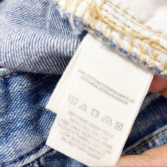 Free People Medium Wash Distressed Denim Jean Shorts 26 - Picture 9 of 10